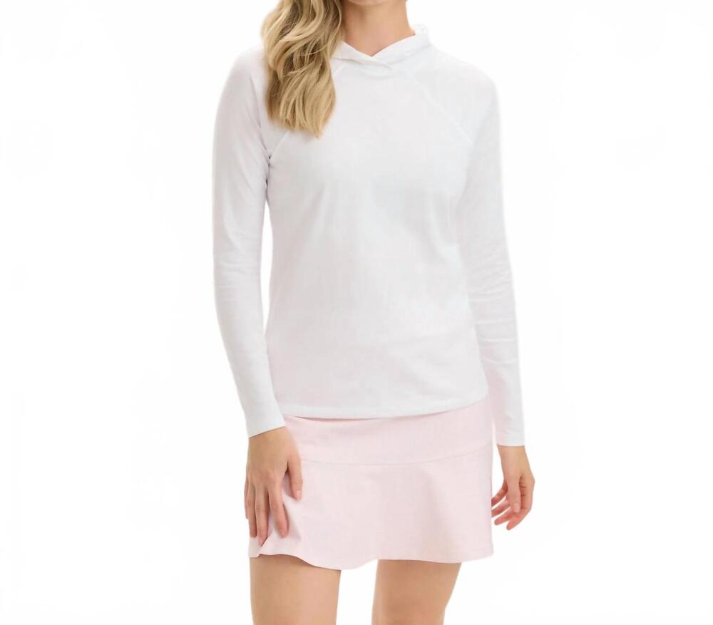 NEW RENWICK long sleeve hoodie tee in white